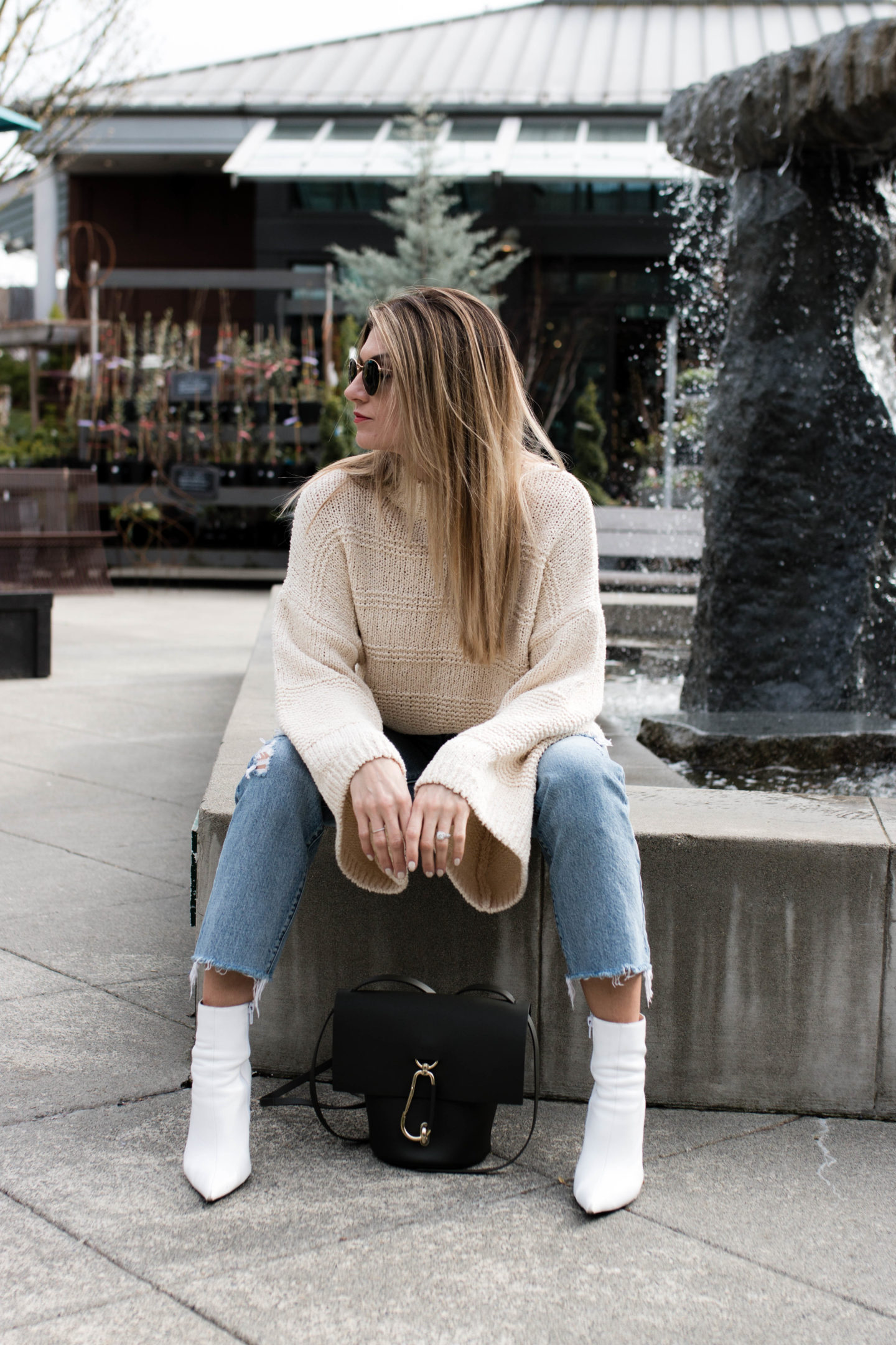 The Grey Edit-Topshop Boucle Sweater-Levi's Wedgie Icon Denim
