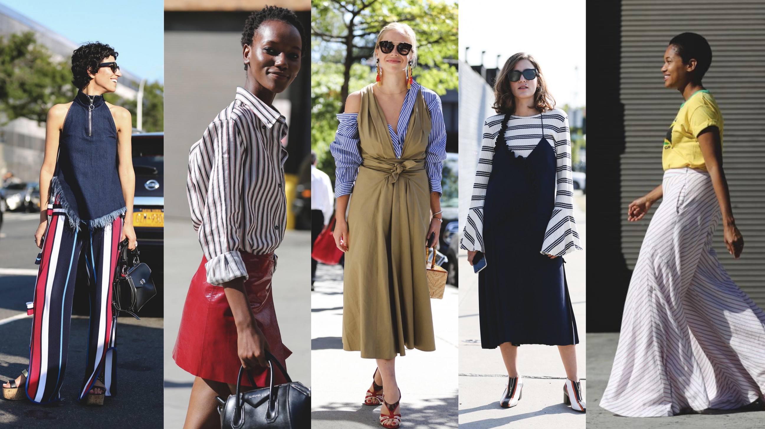 The Grey Edit-NYFW Street Style Looks by Trend-Integrated Stripes