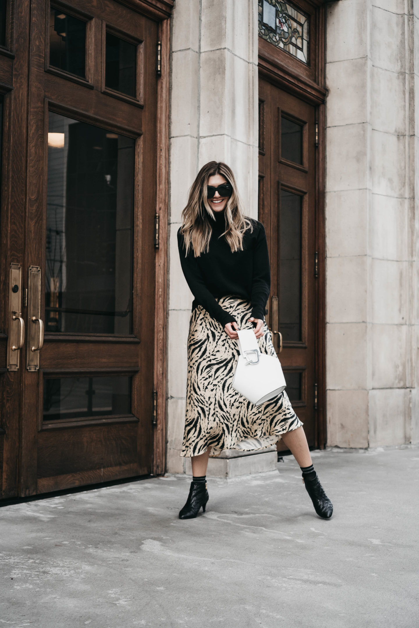 The Grey Edit - H&M Tiger Print Skirt - Downtown - Animal Print Statement Skirt