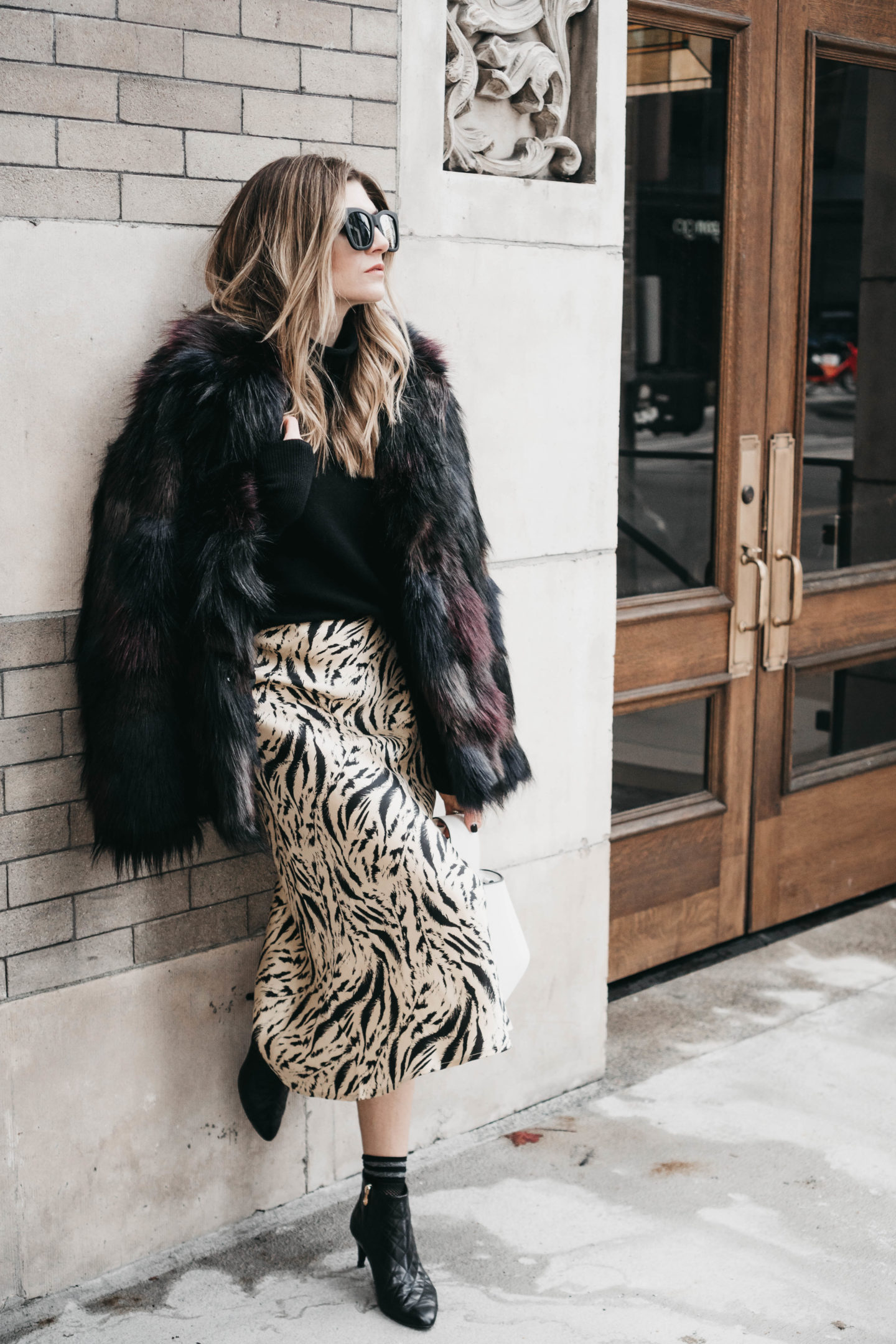 The Grey Edit - H&M Tiger Print Skirt - Downtown - Animal Print Statement Skirt