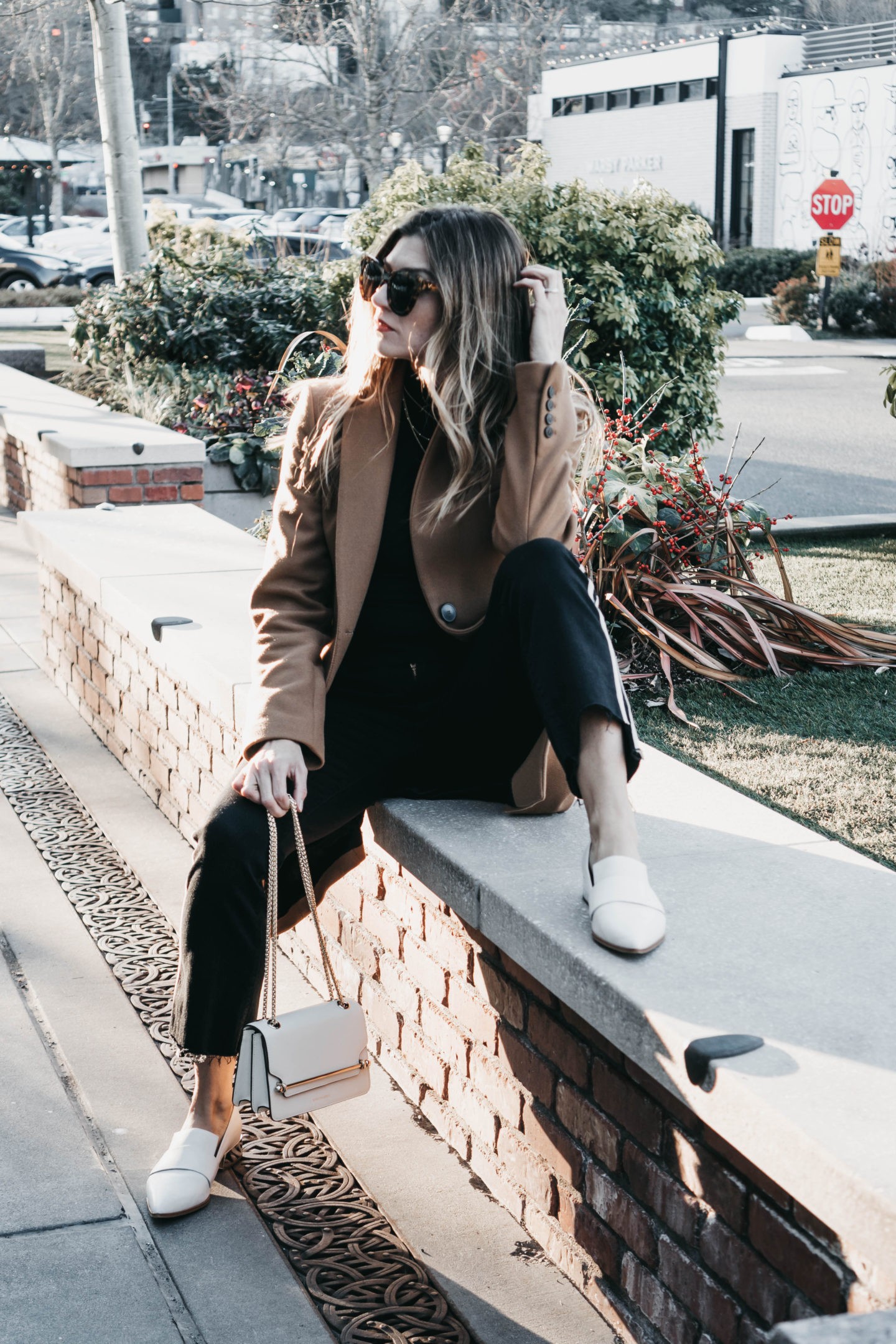 Cortney Bigelow of The Grey Edit - Zara Camel Coat - Strathberry East-West Mini - Franco Sarto Nebby Loafers - Best Camel Coats for Fall Winter