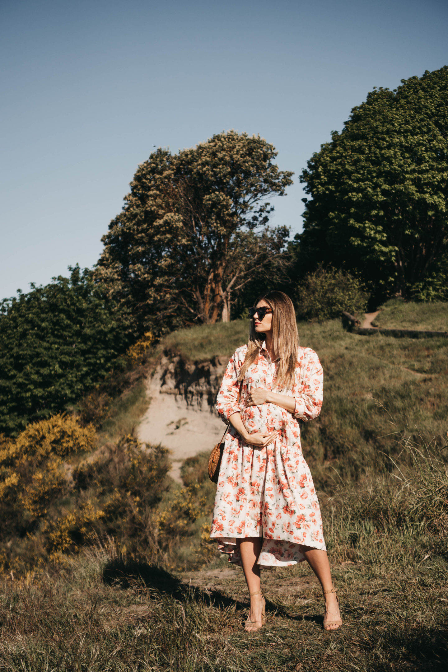 The Grey Edit - Discovery Park Morning - Spring Golden Hour - Zara Floral Shirtdress