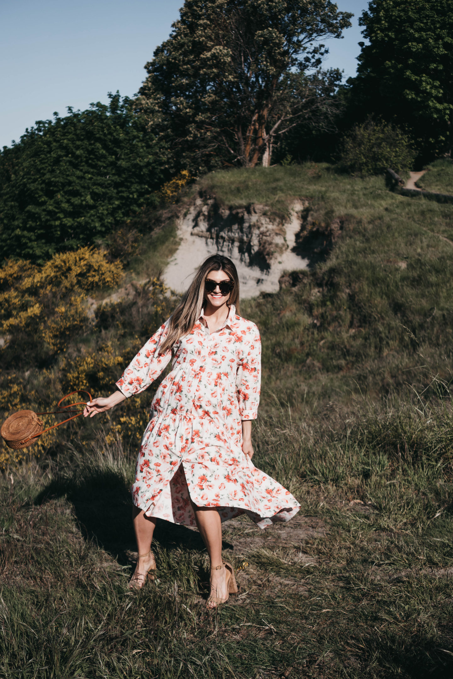 Seattle Style Blogger Cortney Bigelow of The Grey Edit - Discovery Park - Floral Zara Dress - Bump Style - Pregnancy Must Haves