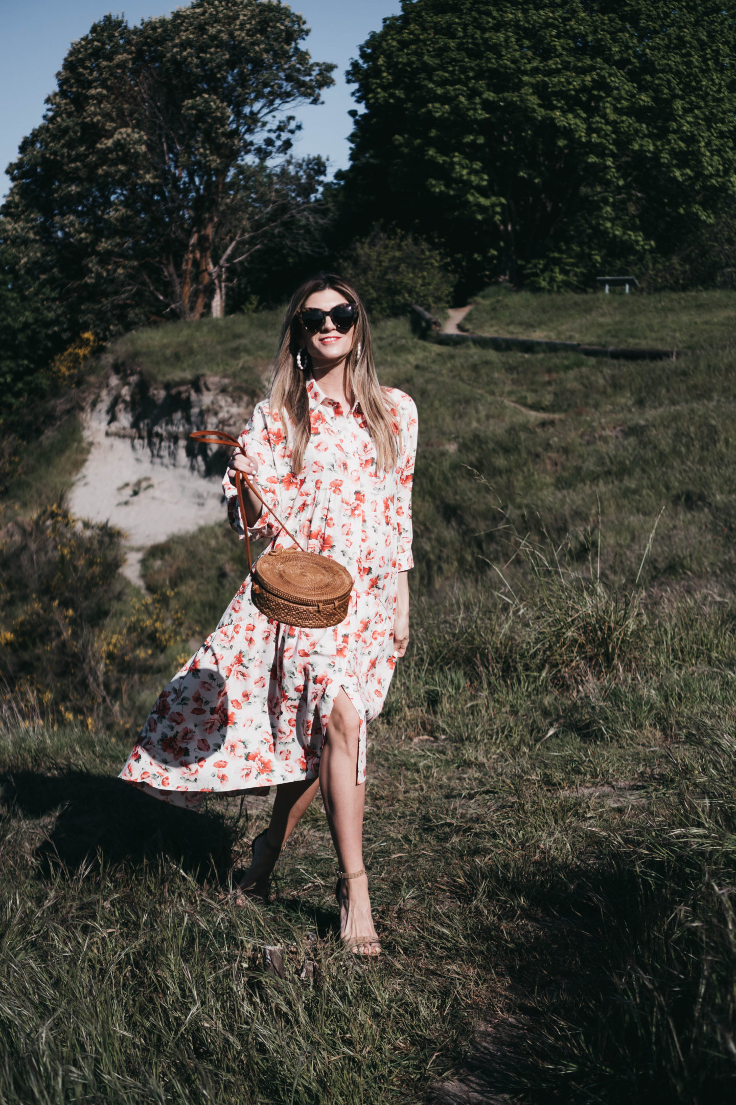 Seattle Style Blogger Cortney Bigelow of The Grey Edit - Discovery Park - Floral Zara Dress - Bump Style - Pregnancy Must Haves
