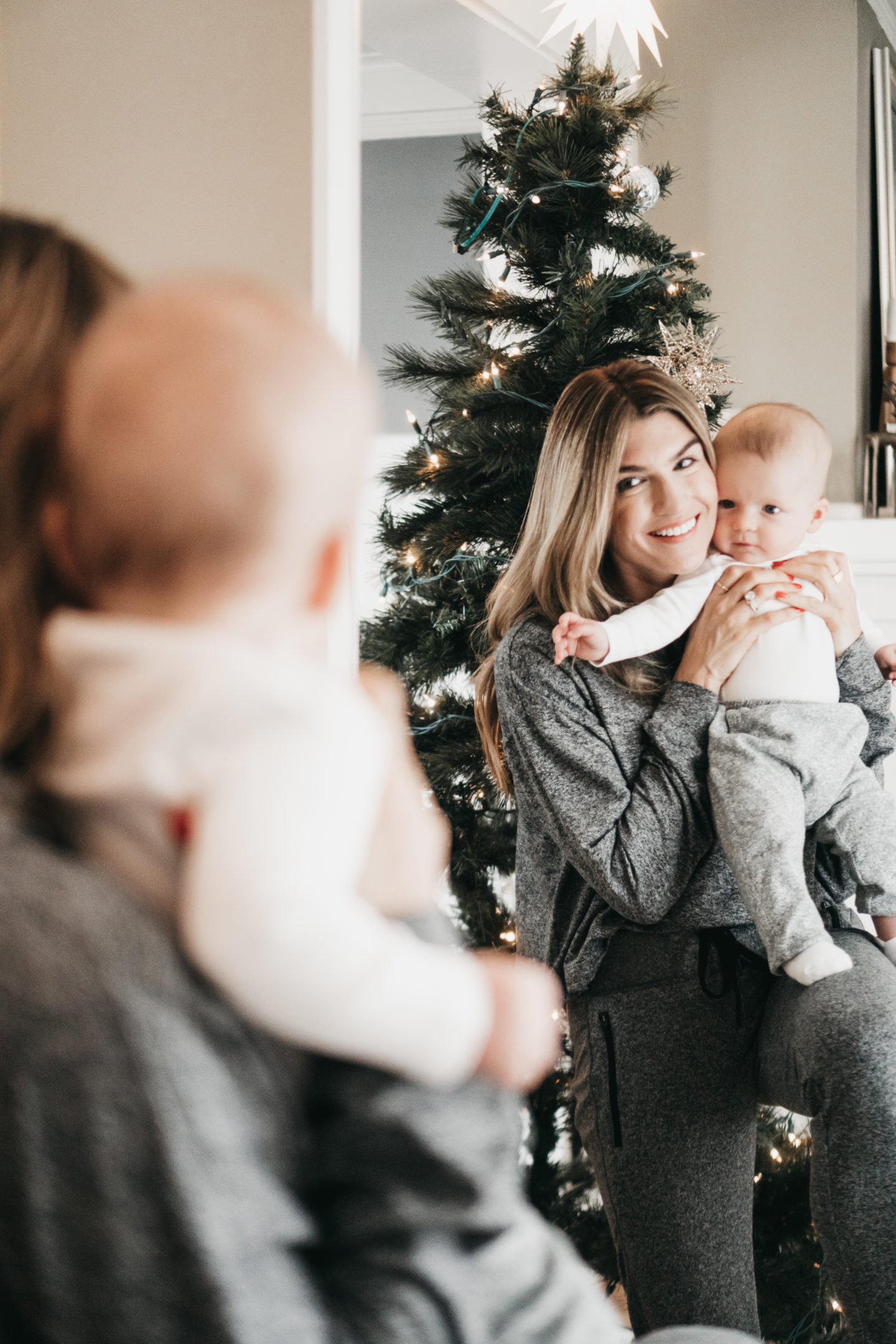 The Grey Edit - Cortney Bigelow - Holiday Home - Modern Decorations - Zella Joggers and Sweatshirt-Baby's First Christmas