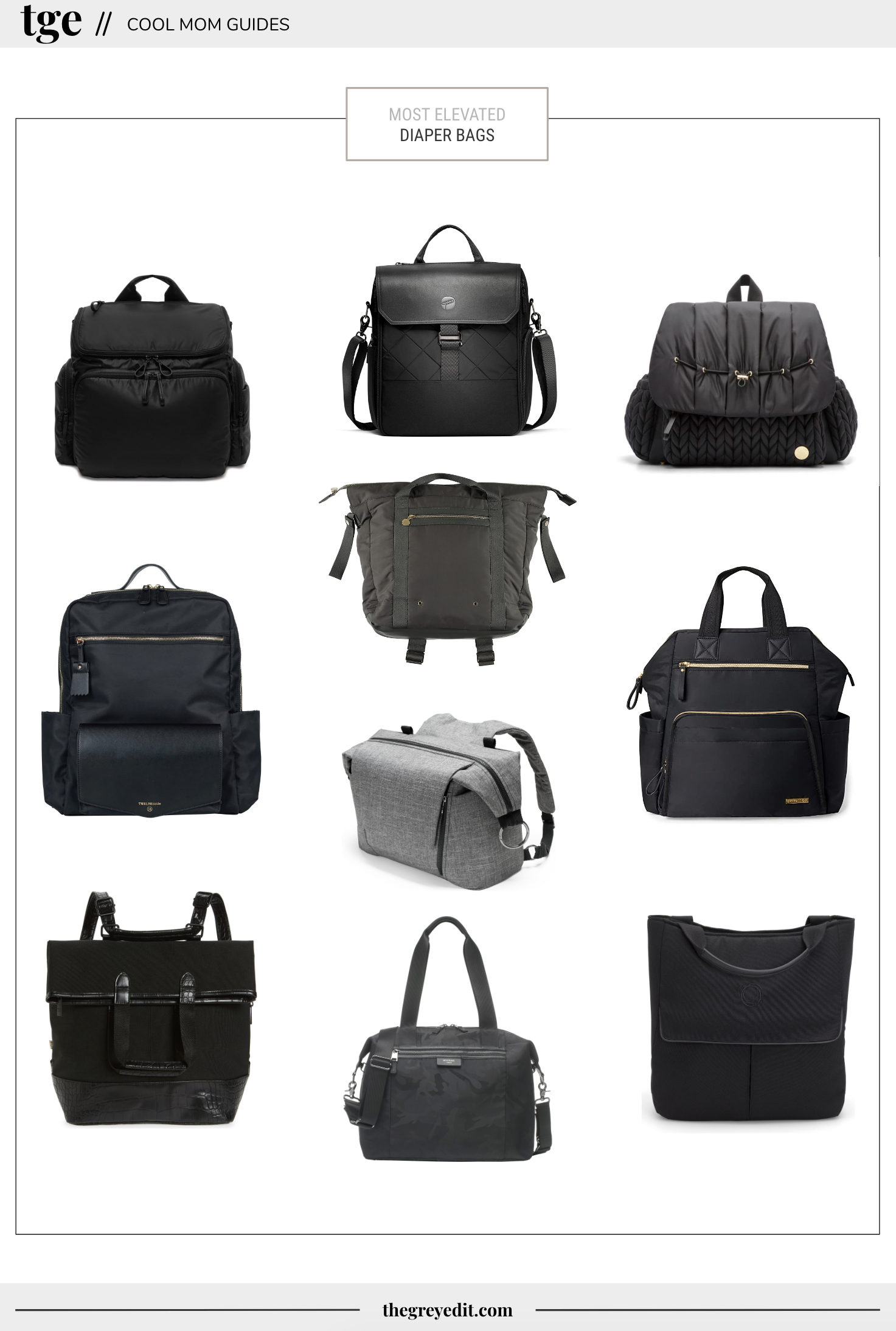 Most Elevated Diaper Bags - Cool Mom Style - The Grey Edit - Lifestyle Blogger