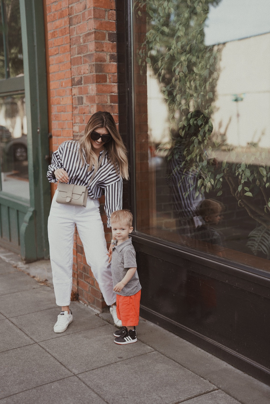 The Frankie Shop Oversized Stripe Shirt - Cortney Bigelow - Seattle Lifestyle Blogger - Mother and Son