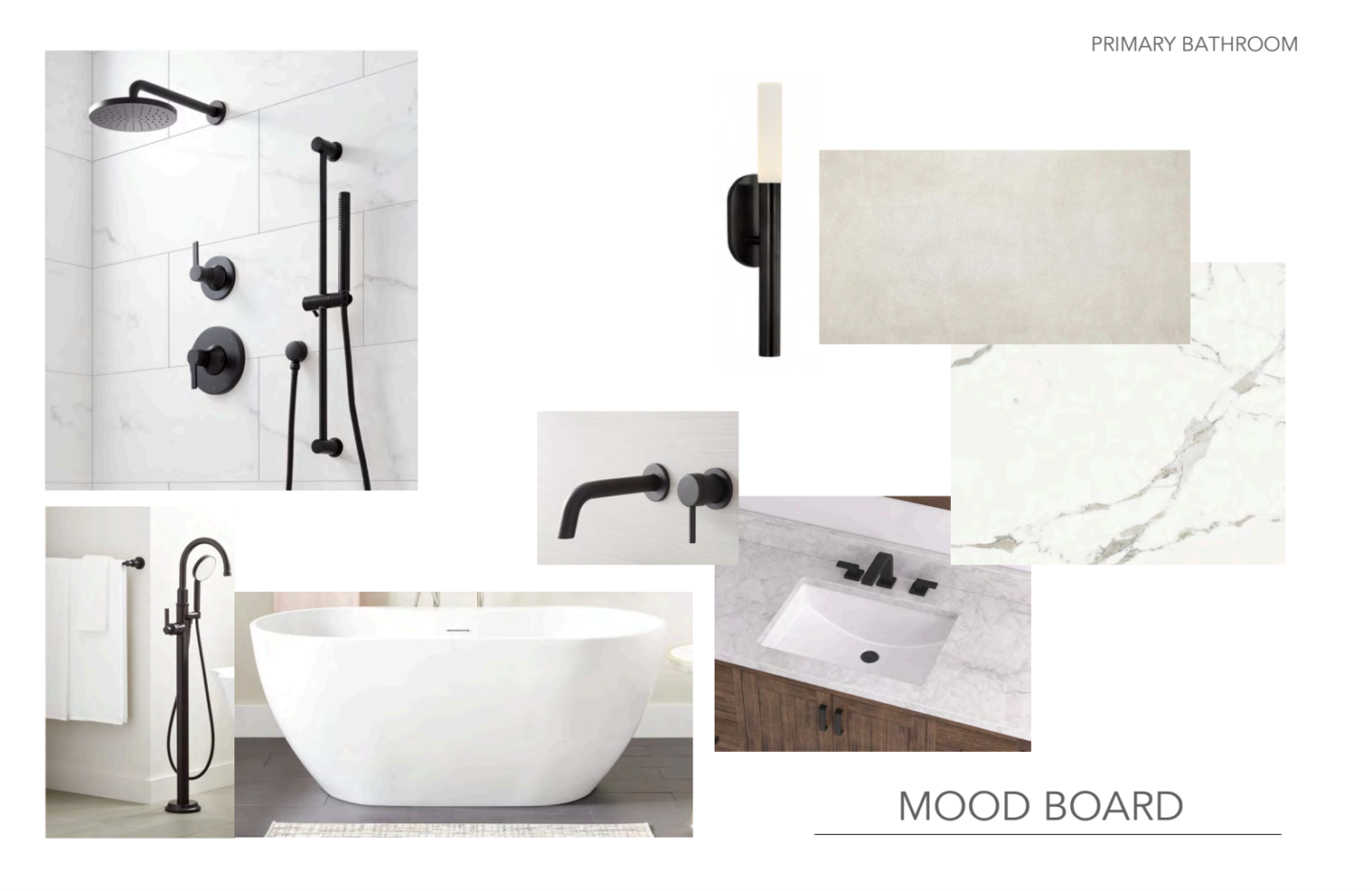 Phase I : Main Level Remodel | Mood Board Inspiration - Primary Bathroom